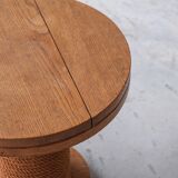 Mid-century rope oak french side table
