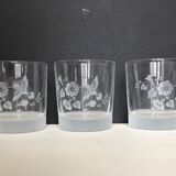 Set of three crystal whiskey glasses