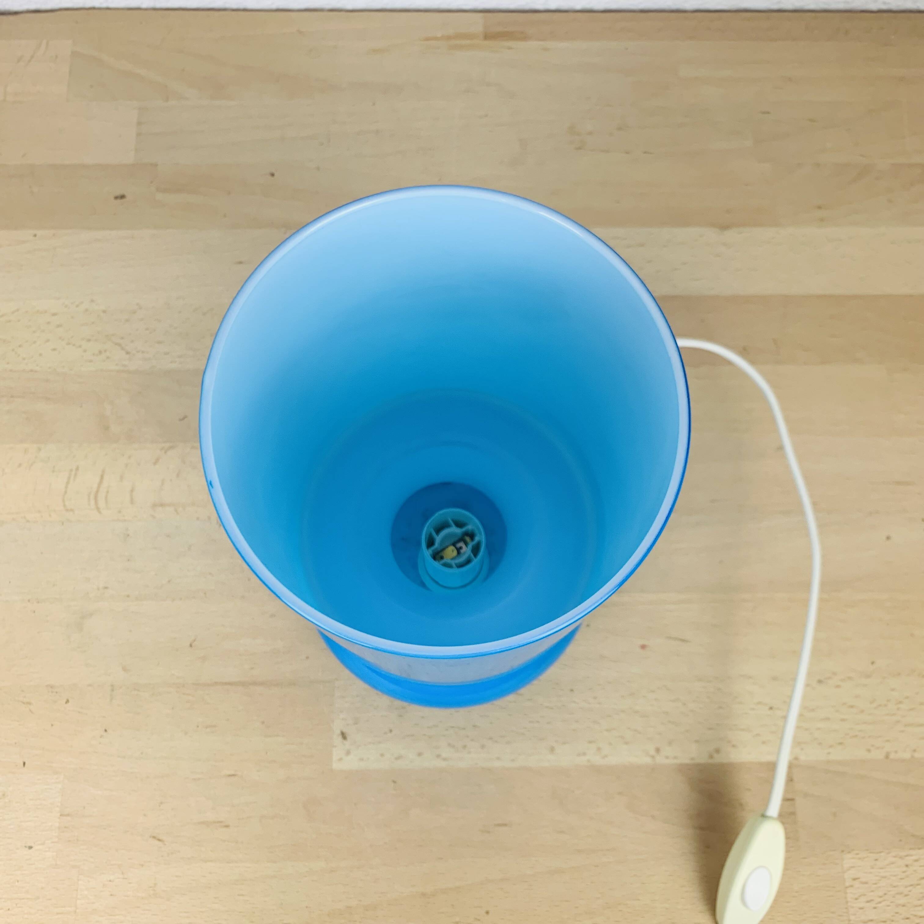 Ikea Lykta lamp in vintage blue glass