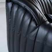 Cinna Ligne Roset Black Leather Armchair attributed to Annie Hieronimus, 1970s