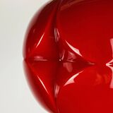 Pair of artichoke glass pendants in red by Peill and Putzler 1960