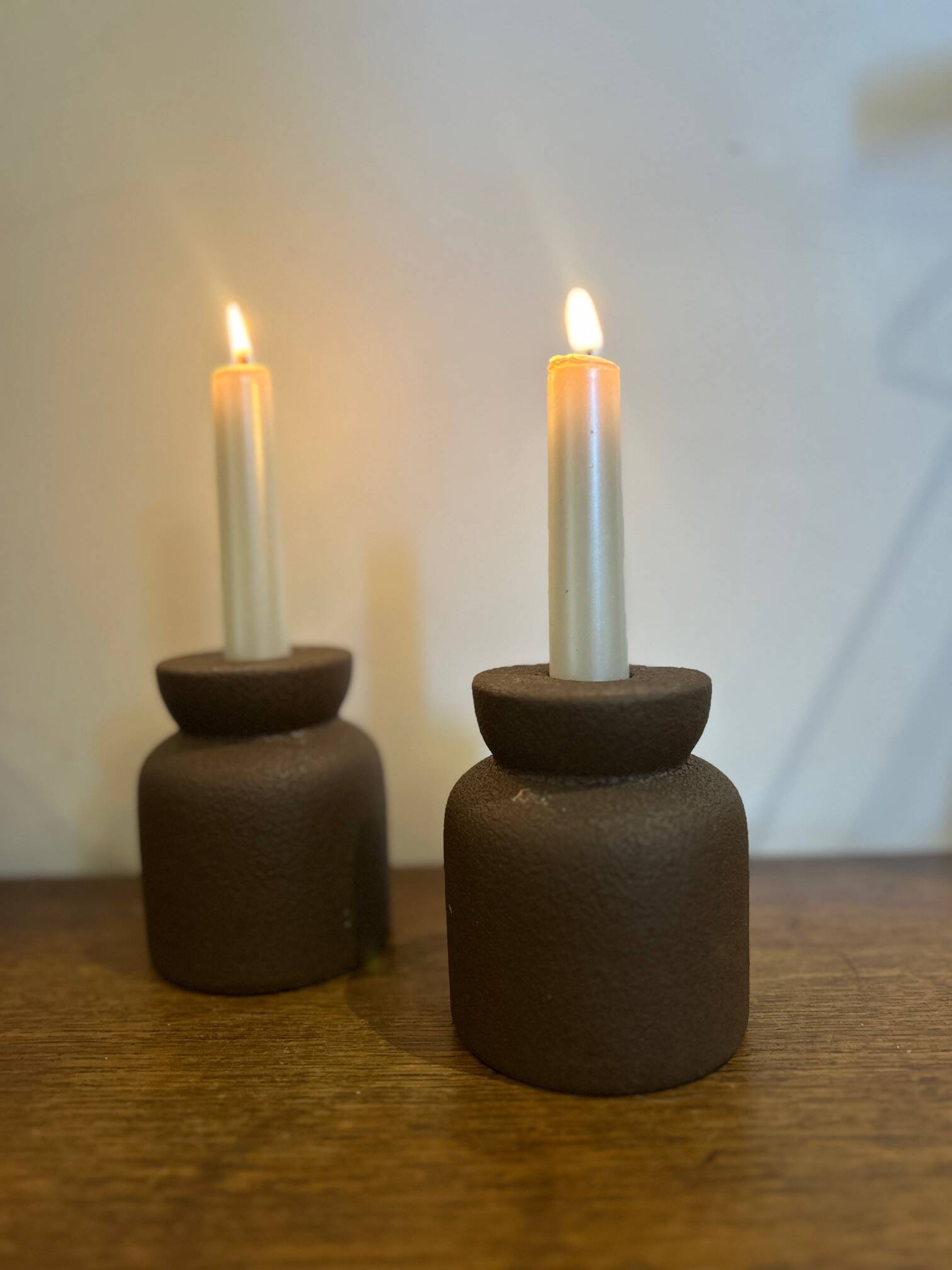 vintage brutalist candlestick holders