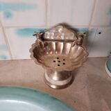 Two brass soap dishes