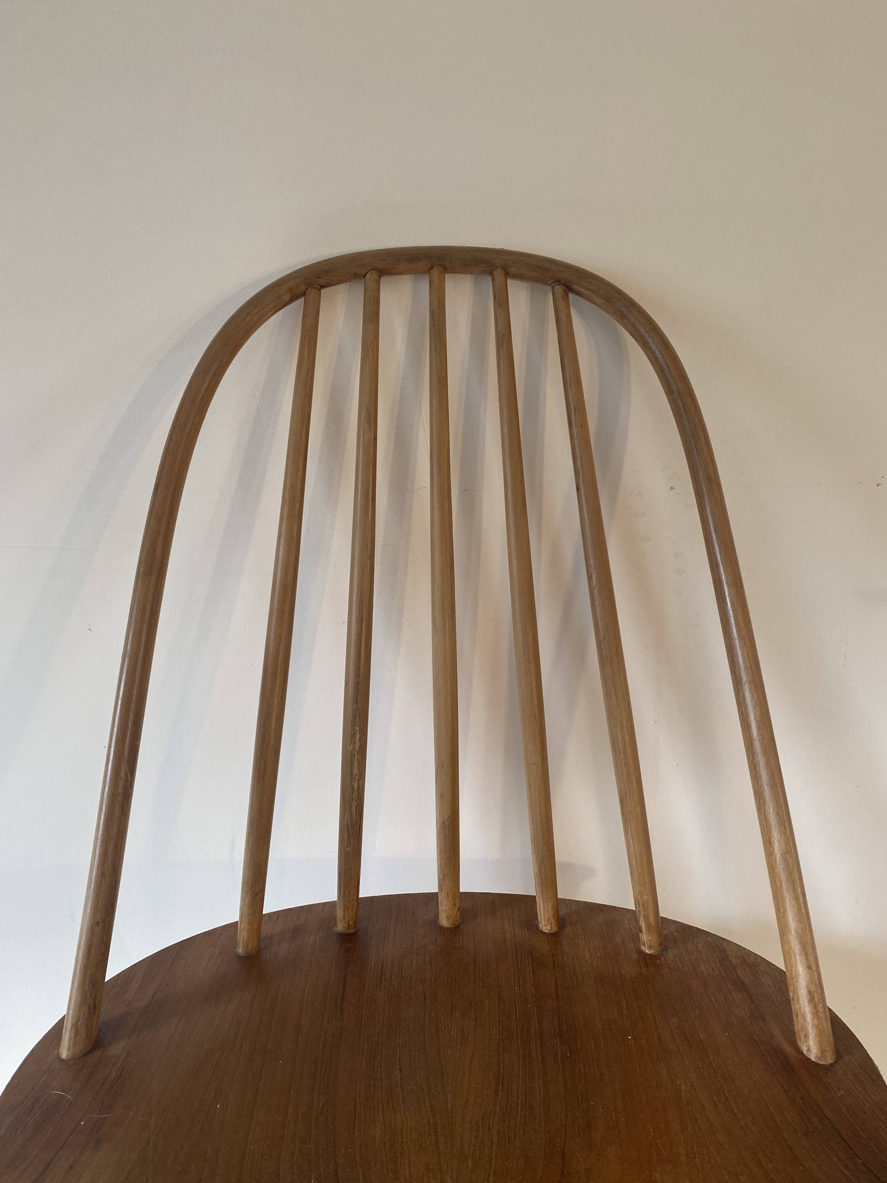 Pair of Scandinavian chairs - Hagafors Mod.16 - molded teak & ash