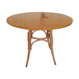 Round dining table vintage curved wooden foot