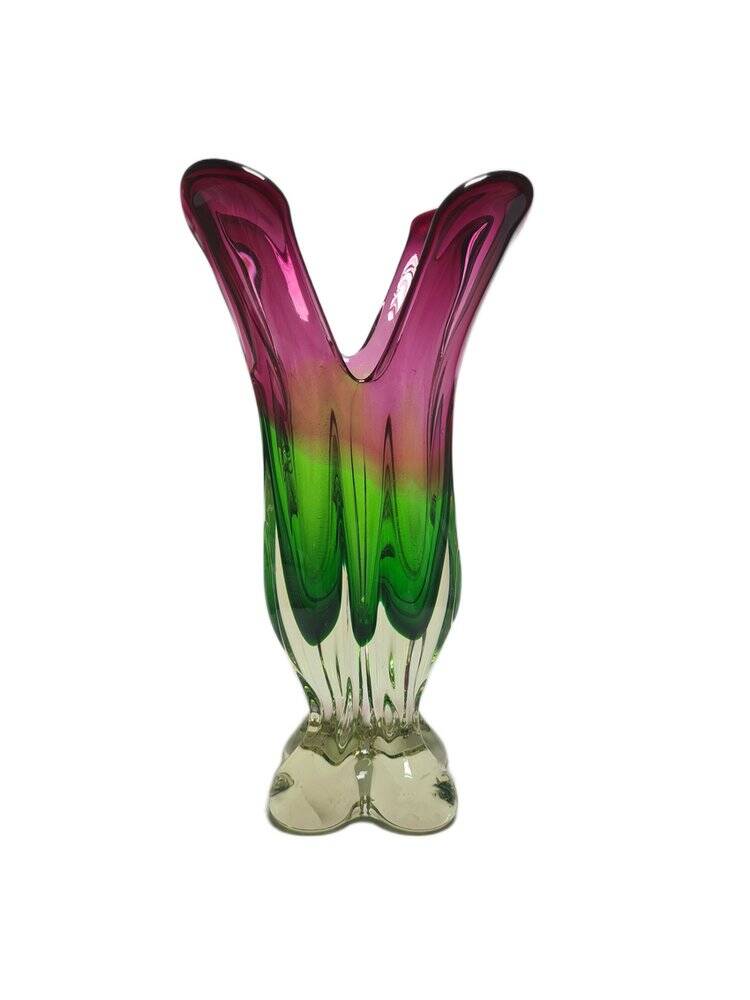 Vase by J. Hospodka for Chribska Glassworks, Former Czechoslovakia, 1960s