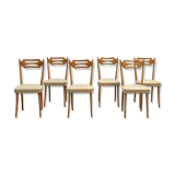 Set of six elegant Italian dining chairs