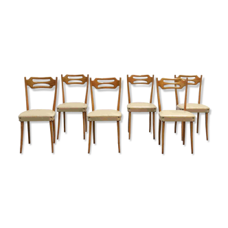 Set of six elegant Italian dining chairs