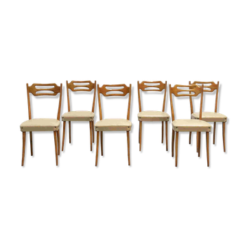 Set of six elegant Italian dining chairs