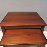 Set of two mid-century side tables in rosewood designed by bent silberg for furniture of denmark.