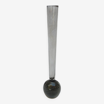 Murano vase soliflore - Pied bullé -  H 24,5 cm