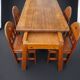 Ensemble de salle à manger de 5 chaises et table en bois massif - Style brutalisme, wabi-sabi, japandi