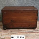 Naval officer's chest in solid mahogany-stained wood