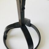 Brutalist wrought iron candlestick