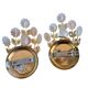 Pair of Banci Florence gold metal and crystal flower wall sconces