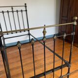 Victorian bed wrought iron and brass