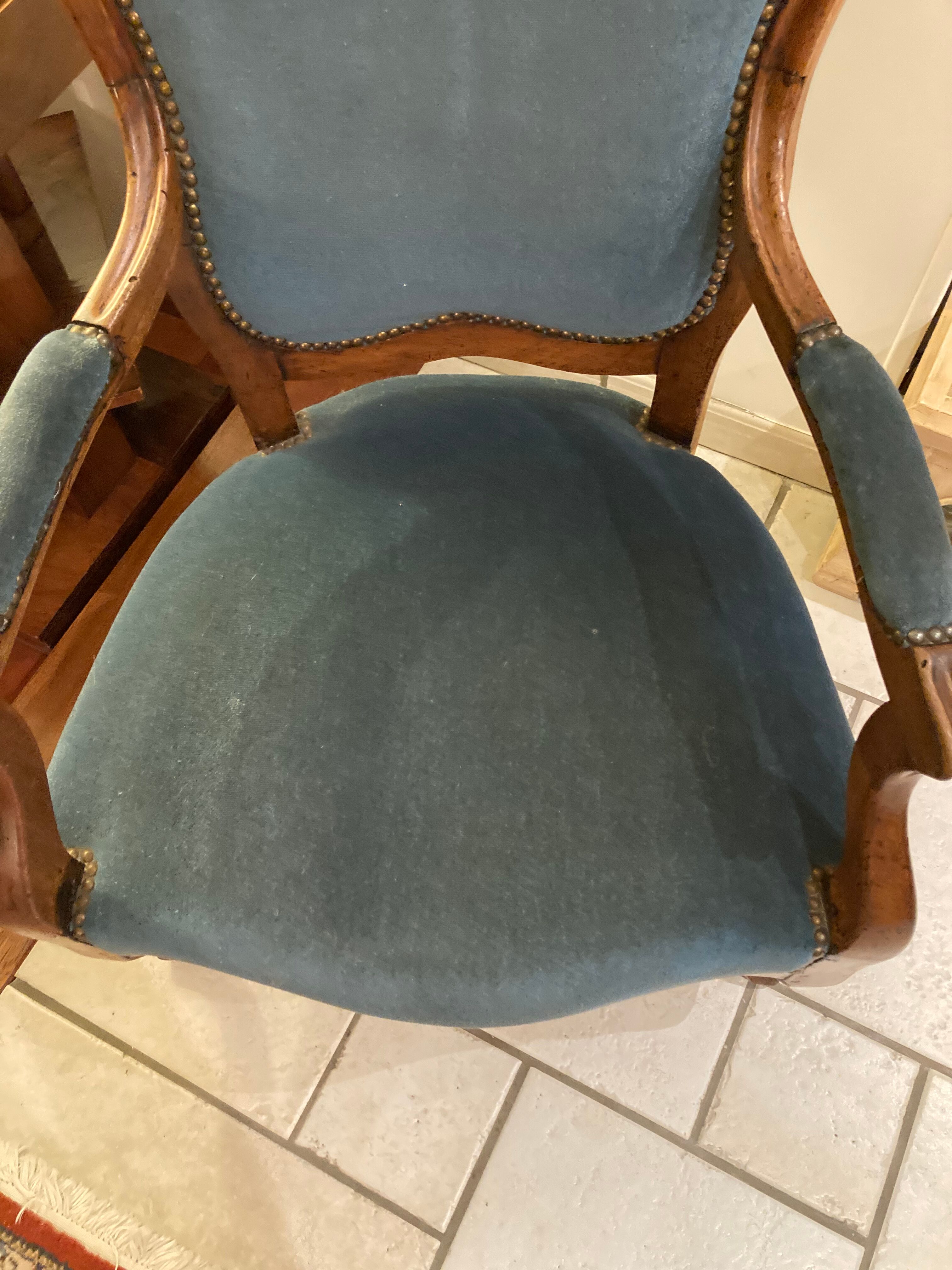 Louis Philippe armchair in walnut