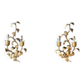 Pair of gold wall sconces