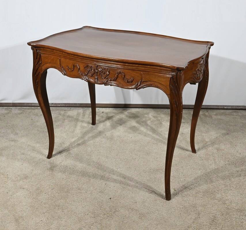 Small Cabaret Table in Mahogany, Louis XV style, Napoleon III period – Mid-19th century