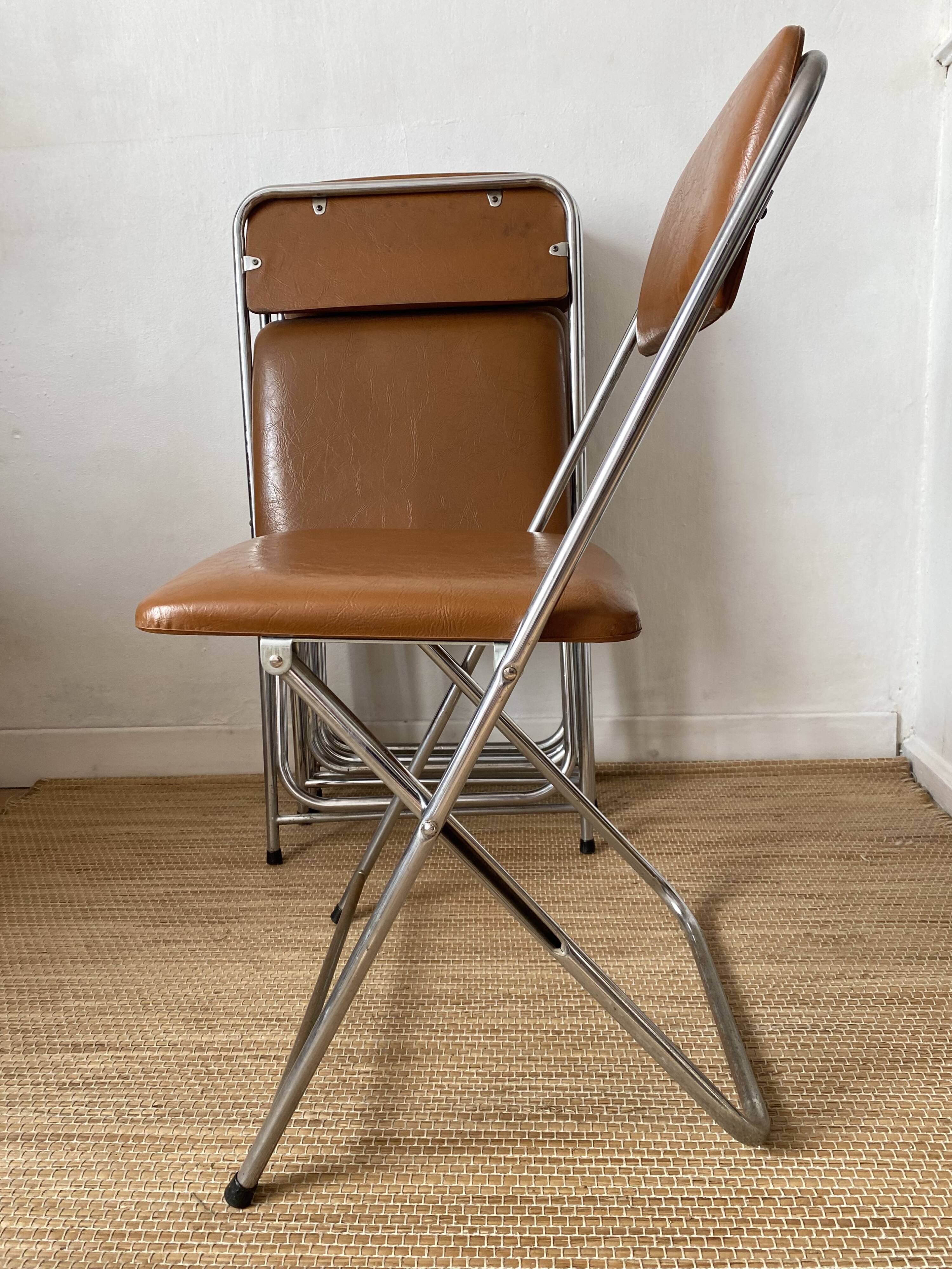 Vintage chrome folding chairs