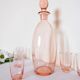 Old pink fine glass liquor service