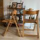 Duo de chaises italiennes  bois et cannage des années 60
