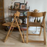 Duo of Italian chairs wood and cannage of the 60s