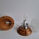 Pair of Mid-Century Czech Wood and Frosted Glass Table Lamps, 1990