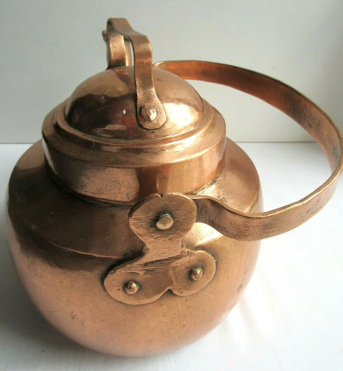 Old copper kettle, stamped, Art Deco 1930