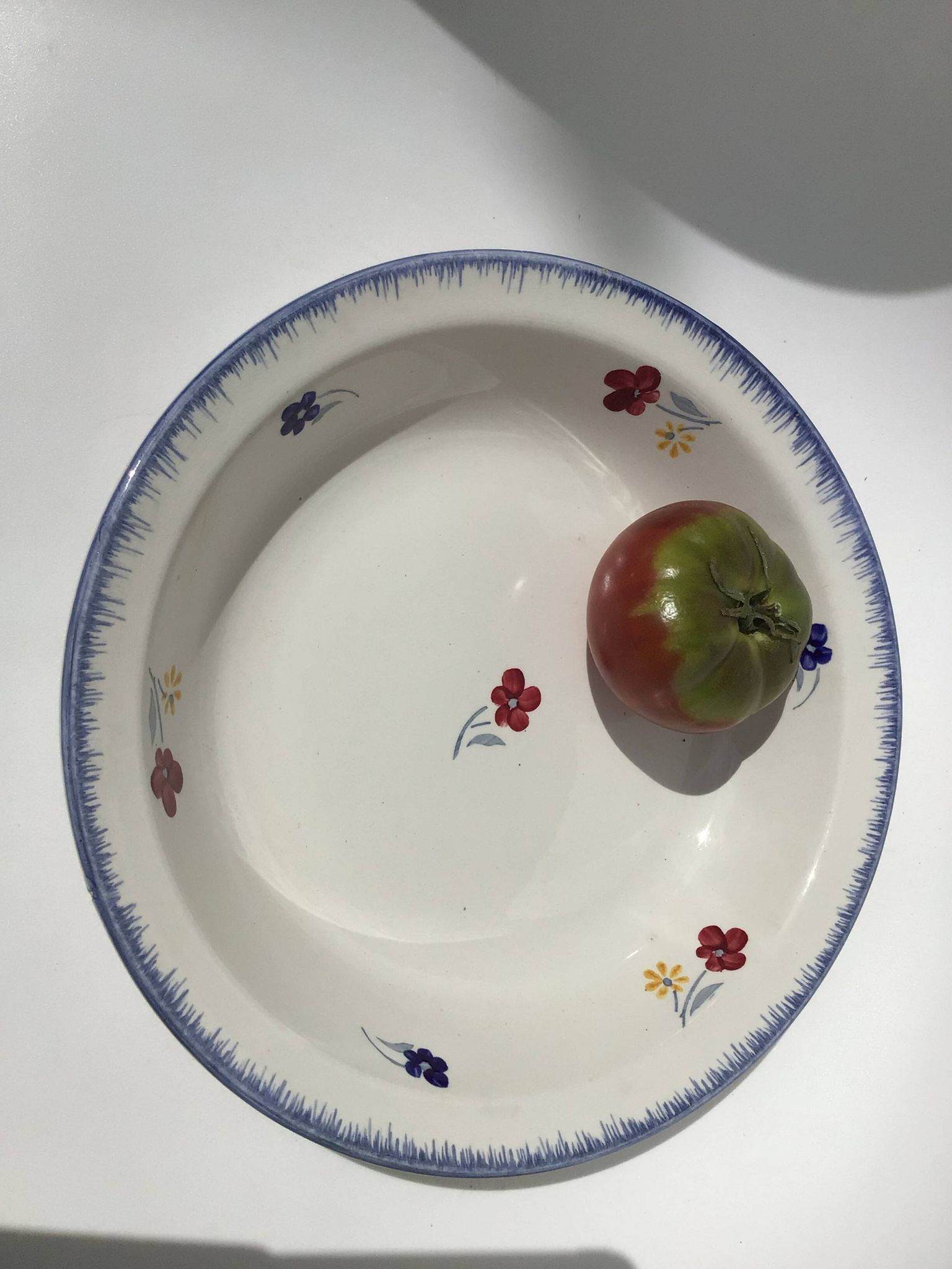 Mary Lou Digoin hollow dish blue edge diameter 25