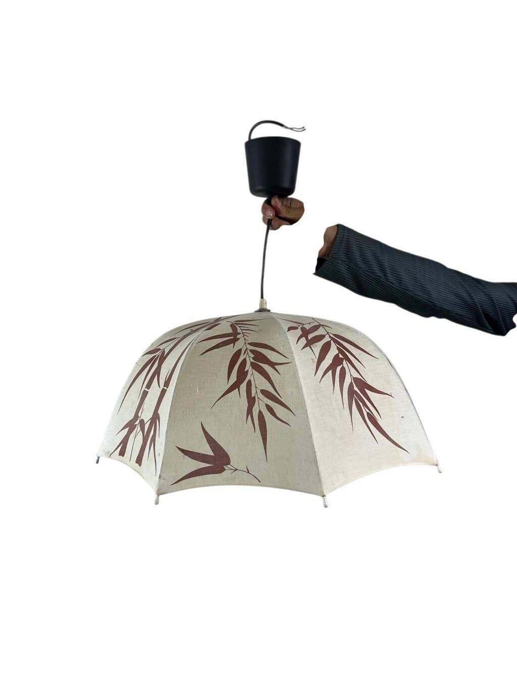 Vintage botanical pendant/light from the 1970s.