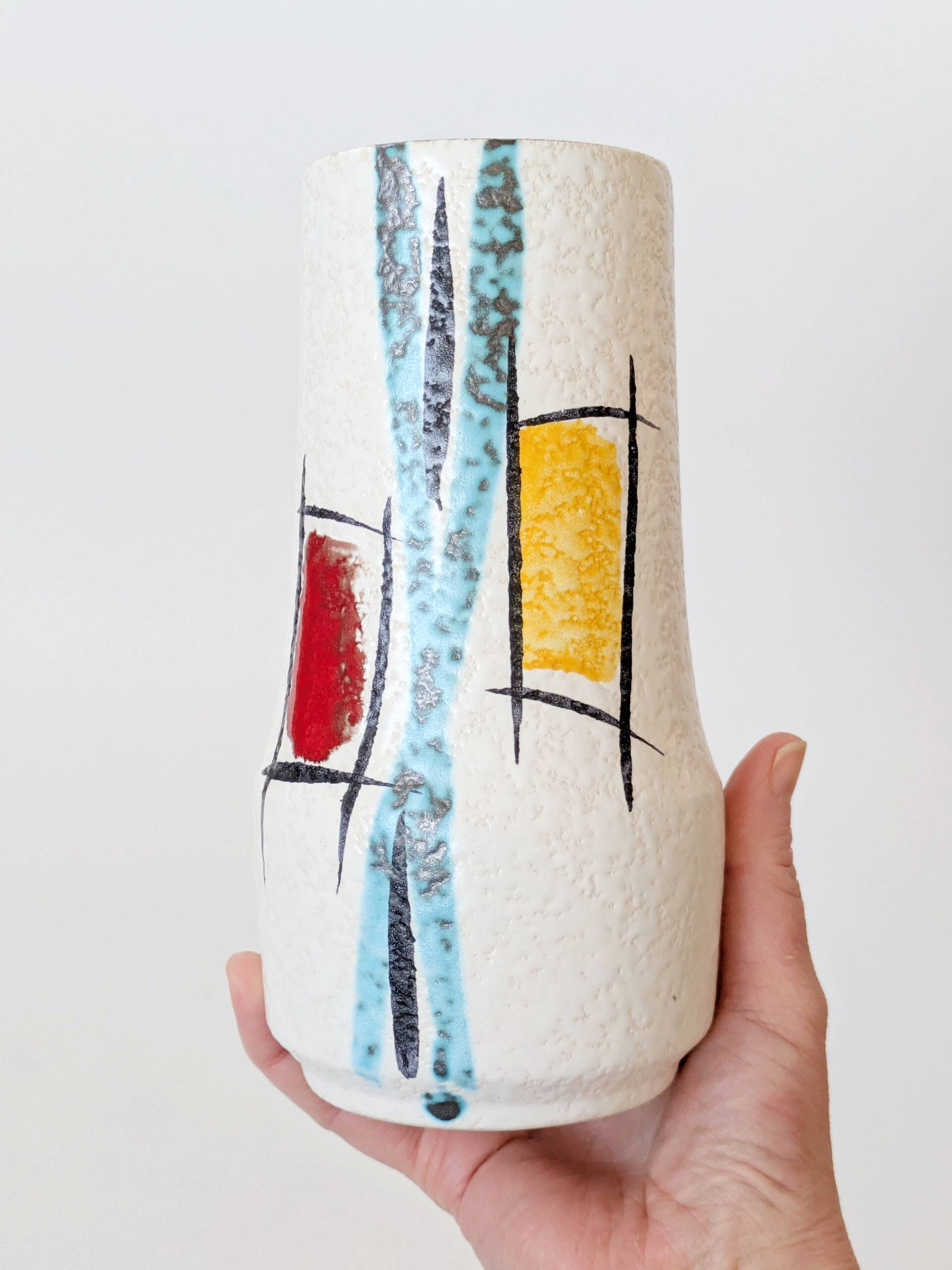 Sculptural vase Midcentury Scheurich, West Germany, 1960s