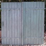 Pair of wooden iron hanging shutters