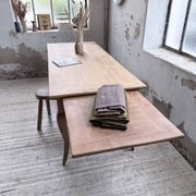 Table de ferme merisier pieds galbés XIXème