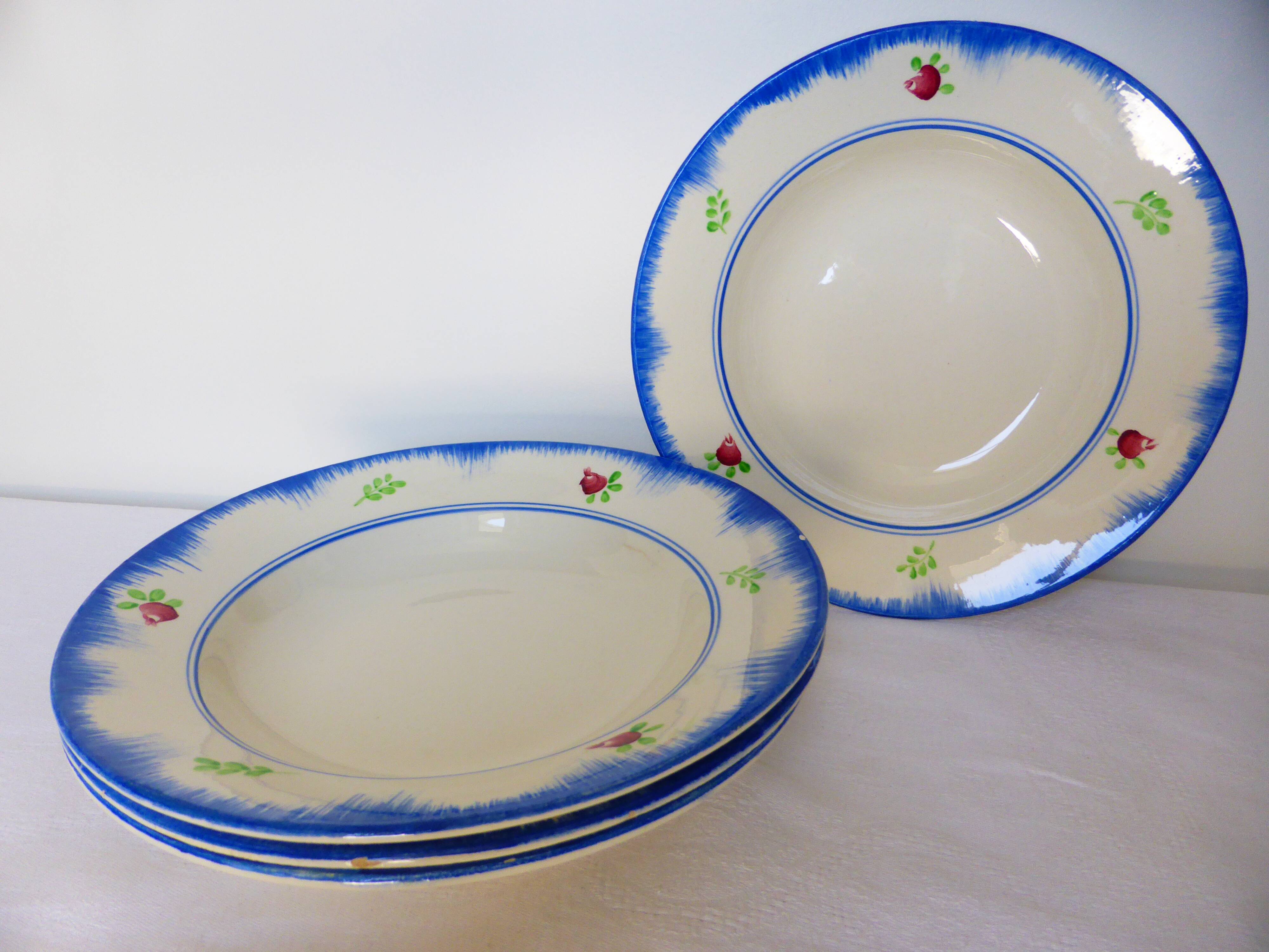 4 deep plates Gien model Bagatelle 210746