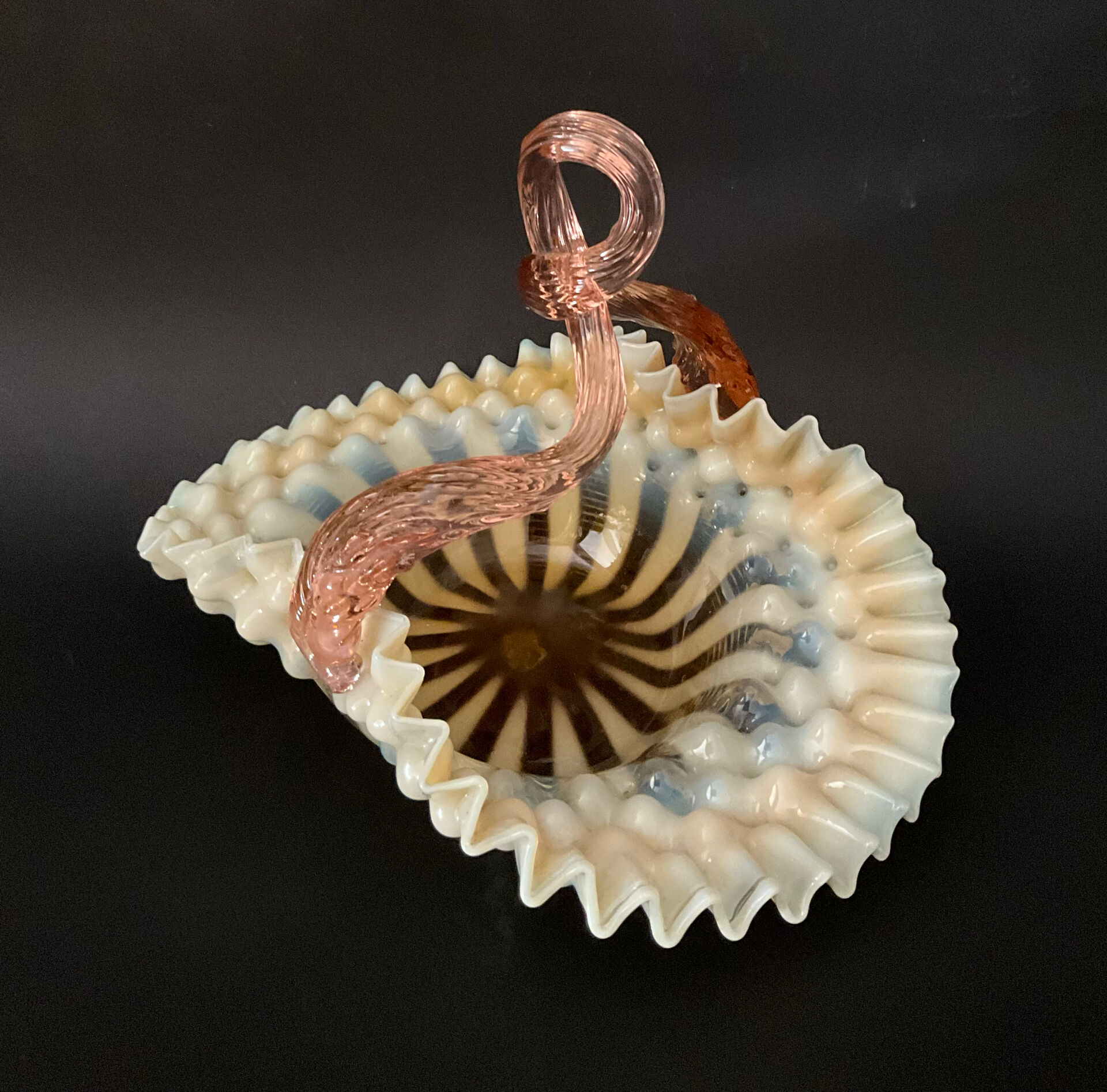 Murano opaline glass bowl, Italy, 1950s-1960s