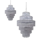 Paire de lustres contemporains en verre de Murano