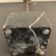 Swedish design candle holder in granite, metal and brass, 1980, height 39 cm