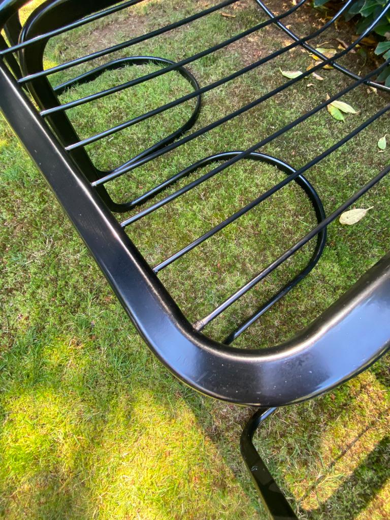 Set of four black highback dining chairs,  1970s