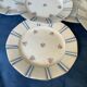 Set de 6 assiettes plates octogonales vintage en porcelaine fleuries,Années 1960