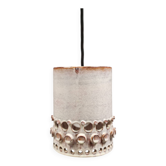 Belle lampe suspendue en céramique en forme de cylindre.