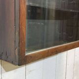 1950s English mahogany wall display cabinet