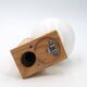 Wall light in pine wood with opaque white glass globe, 1980s