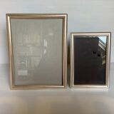 Pair of silver metal photo frames