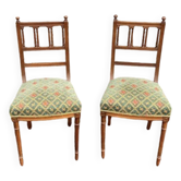 2 Napoleon III chairs upholstered in tapestry