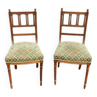 2 chaises Napoléon III assise en tapisserie
