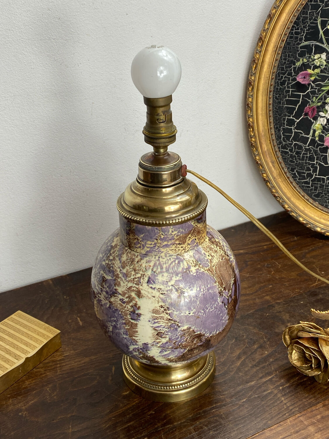 Ceramic and brass lamp