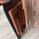 Table d'appoint pliante en bois et rotin 1960