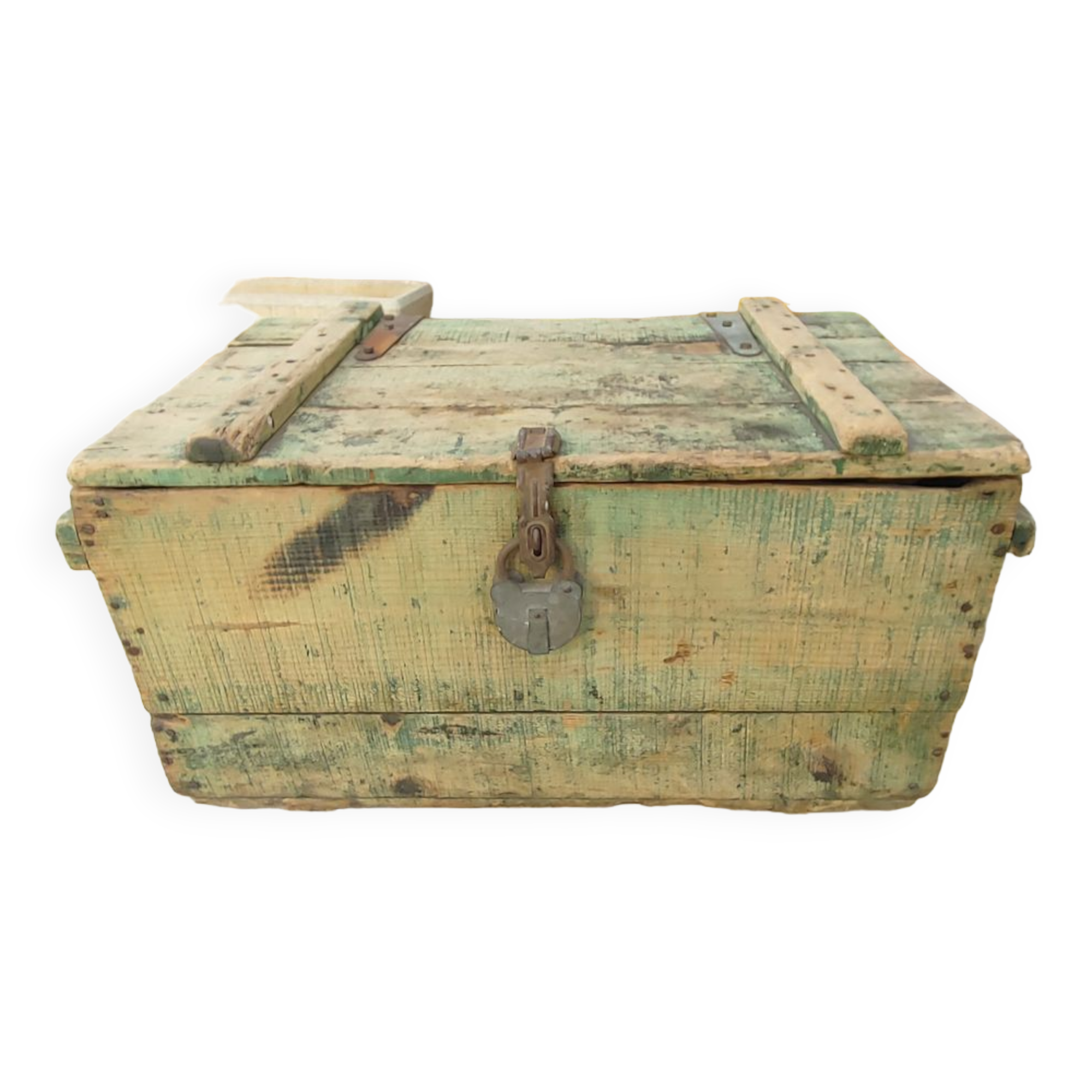 Old wooden chest - industrial decor....