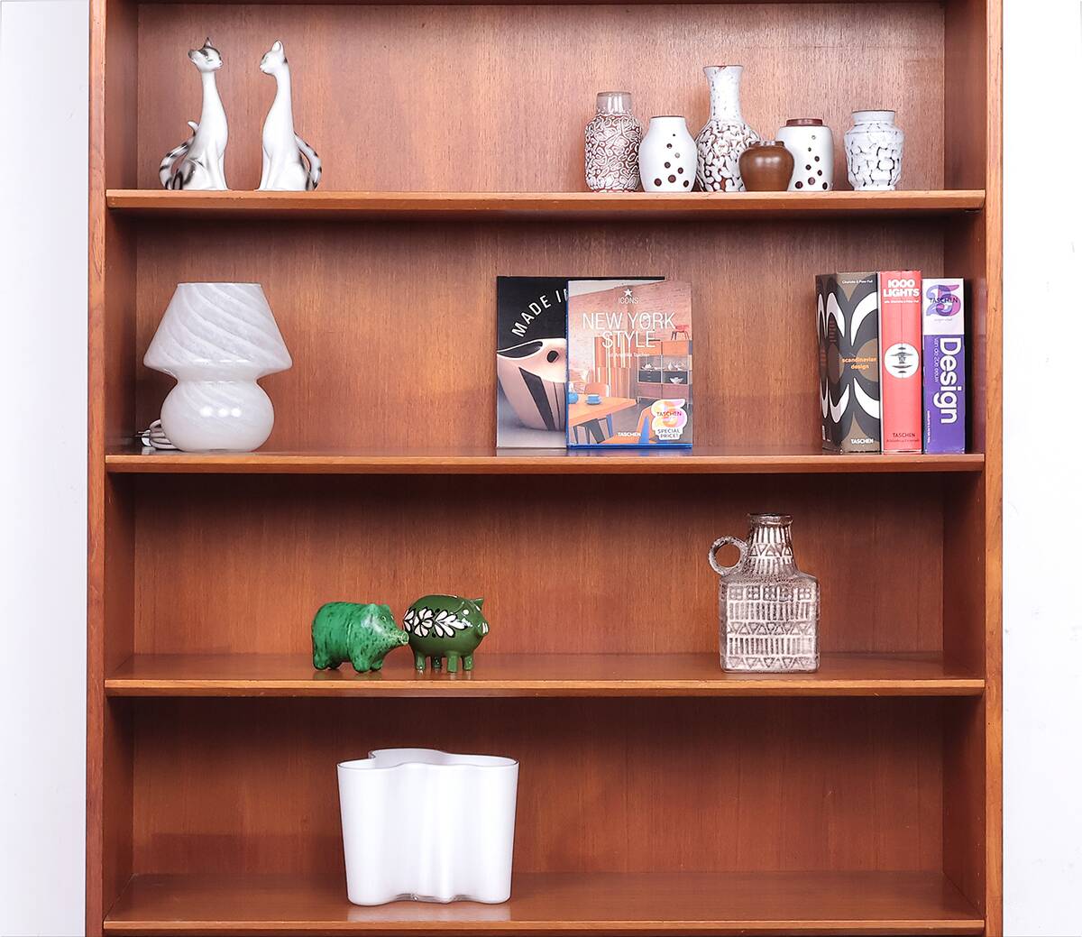 Danish design teak bookcase with adjustable shelves, 1960s